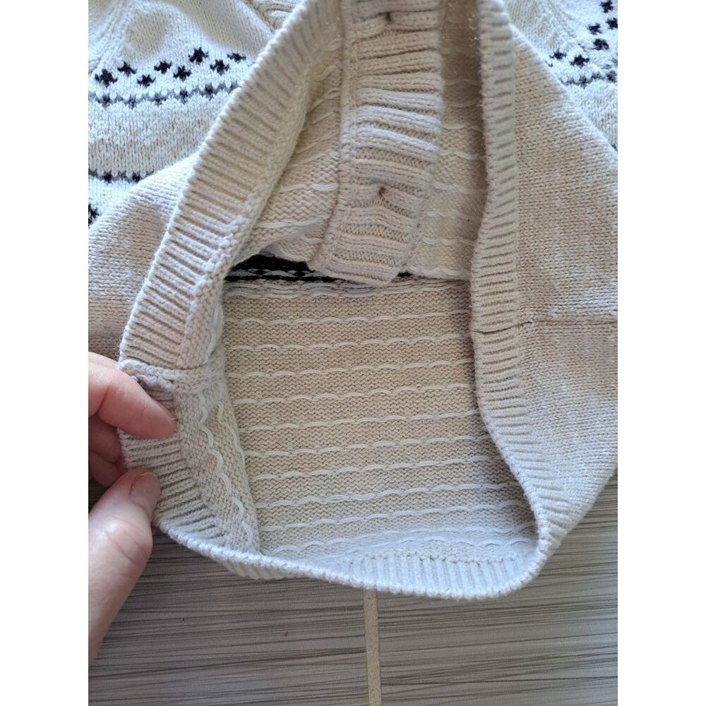 Janie & Jack Baby Cardigan Shawl Sweater 12-18 Mo Beige Nordic Cotton Blend - Picture 6 of 10